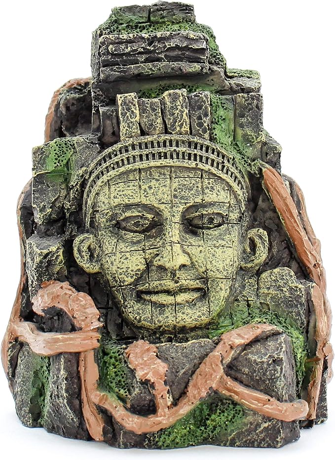 Penn-Plax Deco-Replicas Cambodian Rock Face Aquarium Ornament – Safe for Freshwater and Saltwater Tanks – 5.5” Height (RR965)