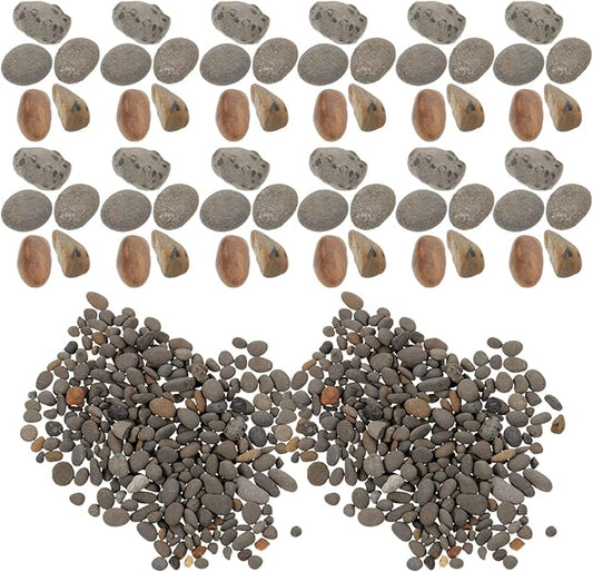 VOSAREA 1bag Miniature Landscape Rocks for Scenery Decoration Natural Small Stones for Fish Tanks Gardens Sand Table Pack of Pebbles