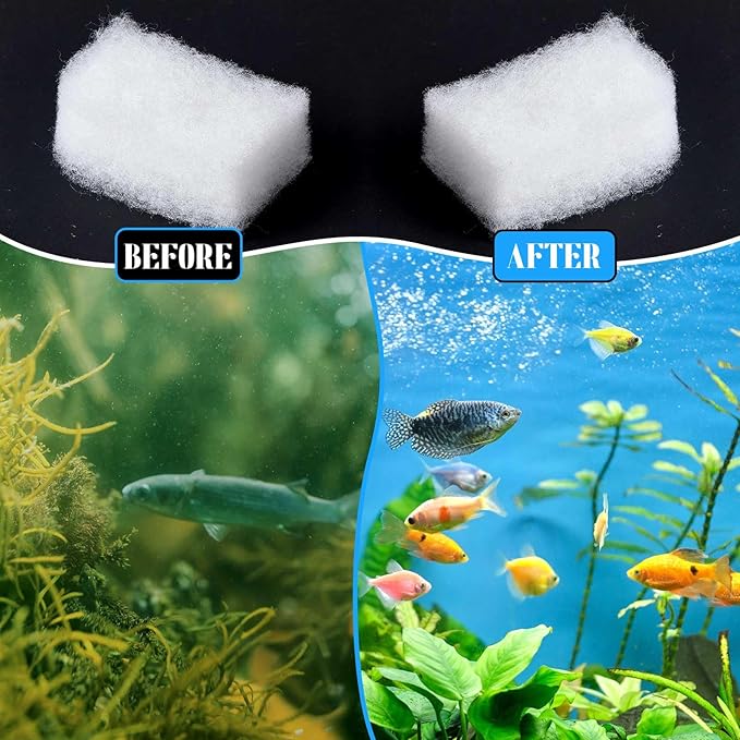 Baquler 60 Pcs Filter Media Compatible with Fluval 306 307 406 407 Water Polishing Pads Polishing Filter Pads