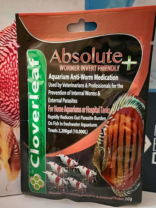 Absolute + Wormer Invert Friendly. Rapidly Reduces Gut Parasite Burden on Fish in Freshwater Aquariums. Prevention of Internal Worms and External parasites.