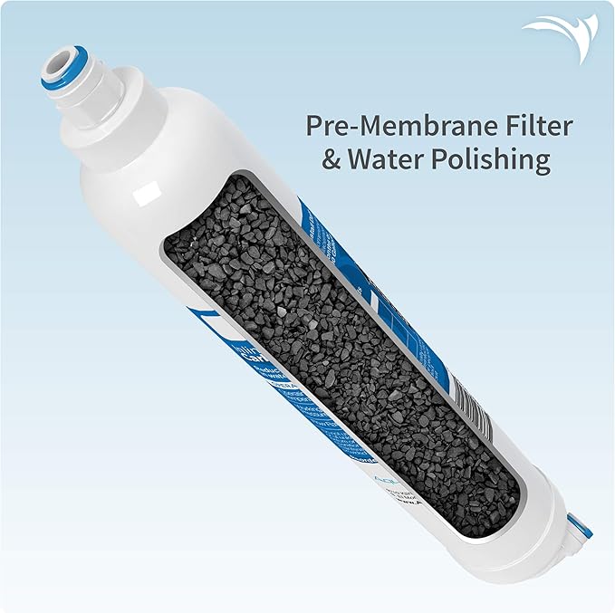 AquaticLife Inline Carbon Block Aquarium Water Filter Replacement Cartridge for RO Buddie and Reverse Osmosis Tank Kit
