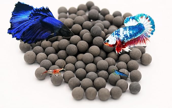 Awesome Industries 125 Betta & Shrimp Tourmaline Mineral Balls Aquarium Water Conditioner Over 30 Elements Improves Water Quality, pH Balance, Health, Color & Breeding (125 Pack Regular)