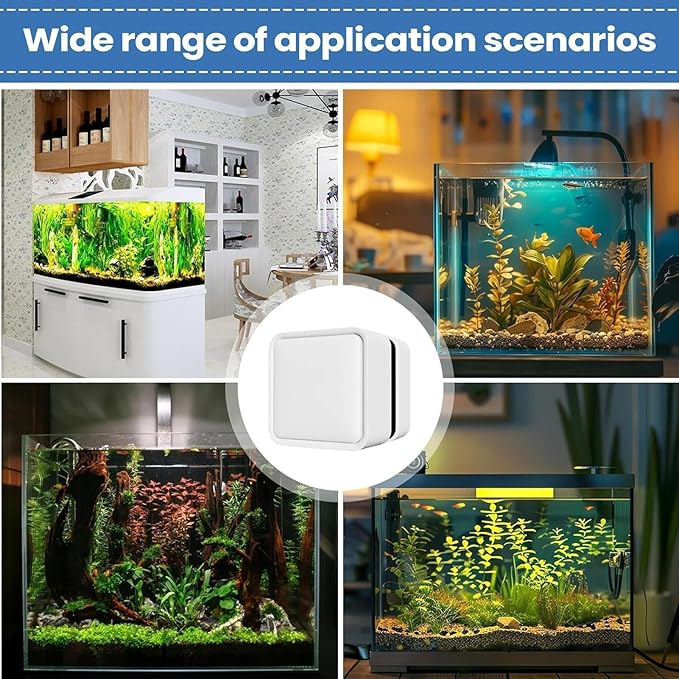 Magnetic Fish Tank Cleaner, Cleaning Magnetic Algae Scraper, Aquarium Magnet Glass Cleaner Brush for Acrylic, Saltwater, Home, Office, Indoor, Hobbyist, Aquarist