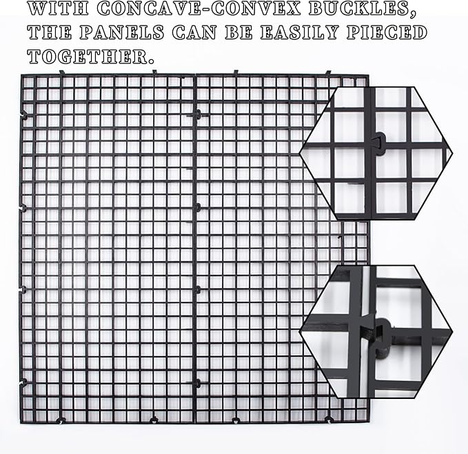 12 Pack Transparent Acrylic Tank Lid with Clips, Aquarium Lid Hood, Fish Tank Top Cover, Breeder Tank Lid, Acrylic Grid Panel Fish Tank Lid, Aquarium Cover Lid