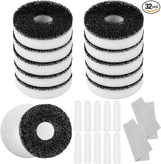Novabright 32 Pack Filter Replacement Kit Compatible with BiOrb Aquariums Filter Cartridge Accessories10 Carbon Rings 10 Regular Foam 10 Air Stone 2 Cleaner Pad