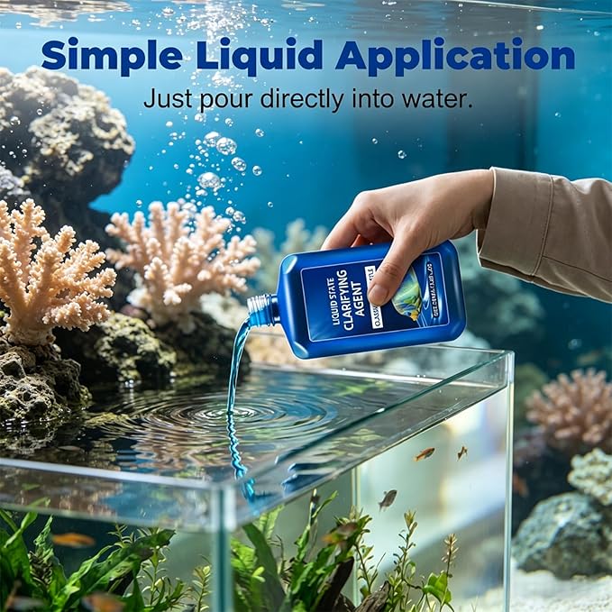 2026 New Fast-Acting Aquarium Water Clarifier,Powerful Freshwater Aquarium Water Purification Clarifier for Freshwater Aquariums & Fish Ponds,Clears Cloudy Water & Maintains Clear Results (2pcs)