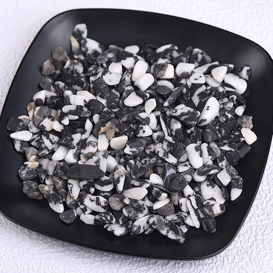 50/100g Natural Stones Gravel Crystals Chip Quartz Minerals Tumbled Agates Specimen Home Aquarium Decor,Zebra Stone,100g
