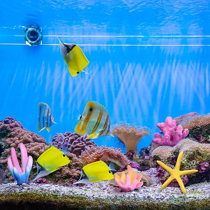 Mimorou 12 Pieces Fake Coral Plant Aquarium Decorations Fish Tank Ornament Decor Artificial Polyresin Colorful Coral Reef Decoration Accessories for Betta Fish Tank Aquarium Landscape(Lovely Style)