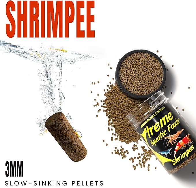 Xtreme Shrimpee 3mm Sinking Sticks: Nutrient-Rich, High-Vitamin Daily Fish Food for Shrimp, Corys, and Loaches, Ideal for Nano Tanks, Natural Treat for Vibrant Health - USA Farm Grown (6oz)