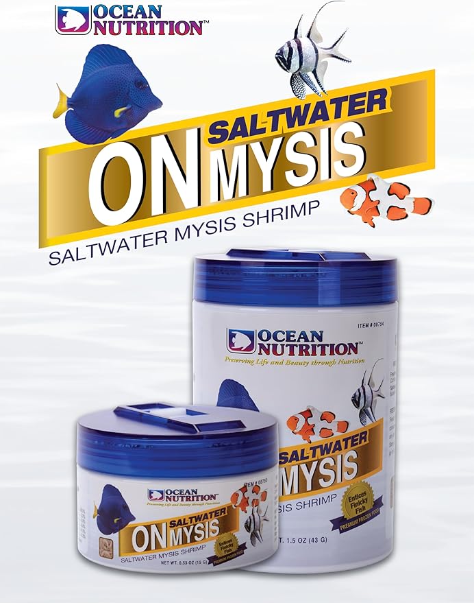 Ocean Nutrition Premium Freeze-Dried Mysis Shrimp - 1.5 Oz Natural Fish Food for Saltwater Fish Shrimp Food - Ideal for Tetras, Angels, Seahorses