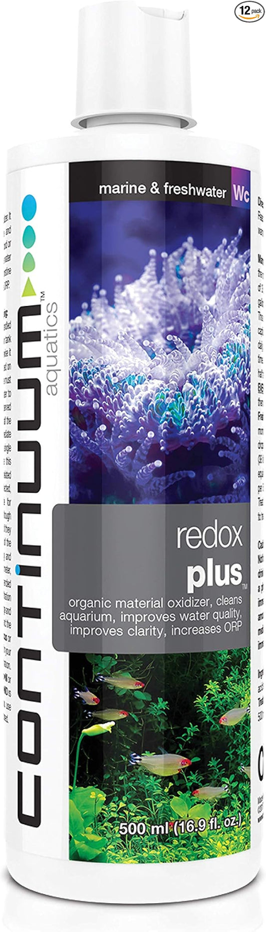 Continuum Aquatics Redox Plus – Improves Aquariums Water Quality, Clarity, and Increases ORP in Marine Saltwater and Freshwater Aquariums (500-ml)