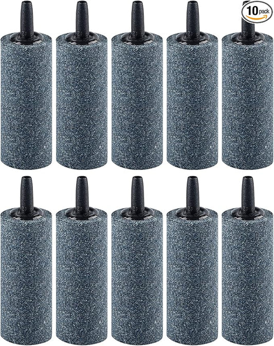 Pawfly Aquarium Air Stone Bubbler 2 Inch Cylindrical Bubble Release Tool Oxygen Diffuser for Air Pump Fish Tank Bucket Small Pond and DWC Reservoir, 10 Pack