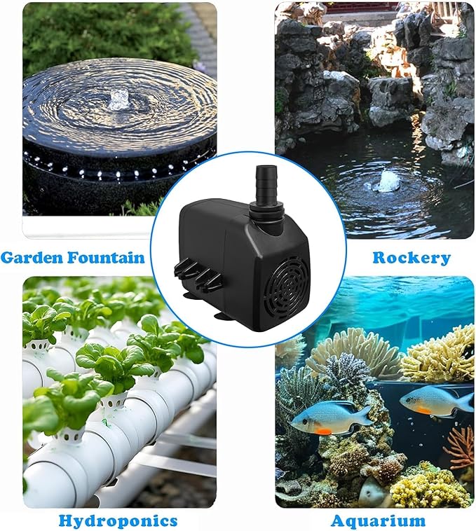 Aquarium Water Pumps (Black, 400GPH,25W)