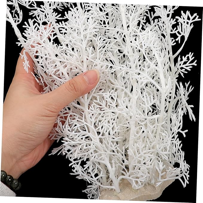 FAVOMOTO 2Pcs Aquarium Grass Artificial Fish Tank Plants Fish Tank Decorations Aquarium Decor White Realistic Lifelike Embellishment