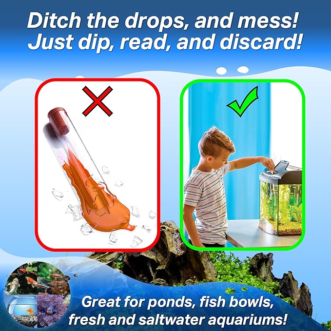 Master Test Strip Kit - for Freshwater, Saltwater & Reef Aquariums, Test for 11 Parameters! -Fast Lab-Grade Results with Interpretation Guide! (100 Ct. - 300 Strips, 1,100 Tests)