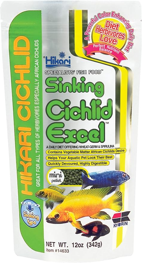 Hikari 12-Ounce Cichlid Excel Sinking Pellets for Pets, Mini