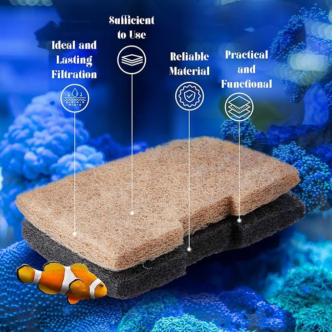 Threlaco 56 Pcs Aquarium Filter Media Compatible with Fluval 306/307/406/407, 36 Ammonia Phosphate & Nitrite Remover Pads, 6 Activated Carbon, 12 Polishing Pads, 2 Silicone Lubricant