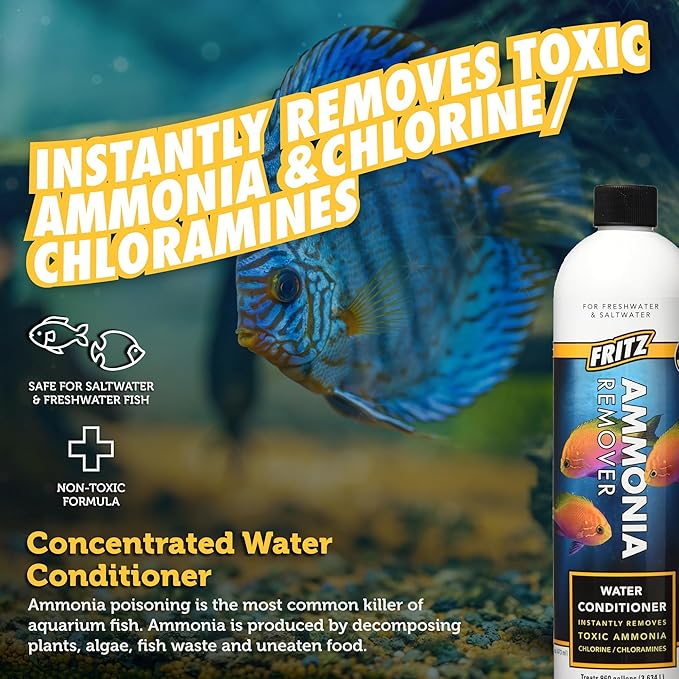 Fritz Aquatics ACCR Water Conditioner Instantly Removes Toxic Ammonia/Chlorine & Chloramines for Fresh & Salt Water Aquariums (16-Ounce)