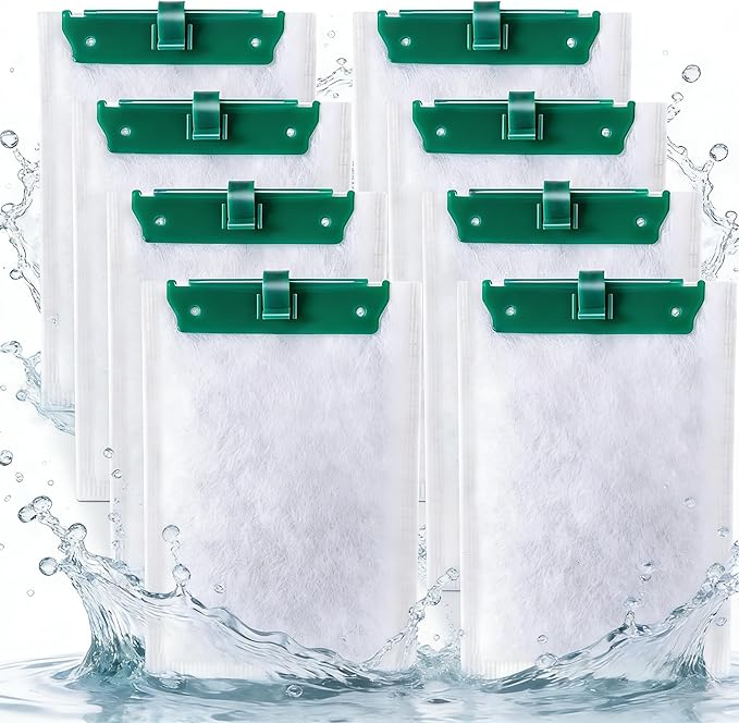 Medium Replacement Aquarium Filter Cartridges, 8-Pack, Compatible with Select Power Filters, Fits Models 10i, IQ10, PF10, Ready-to-Use Bio-Filtration Media for Clear & Healthy Aquarium Water Supplies