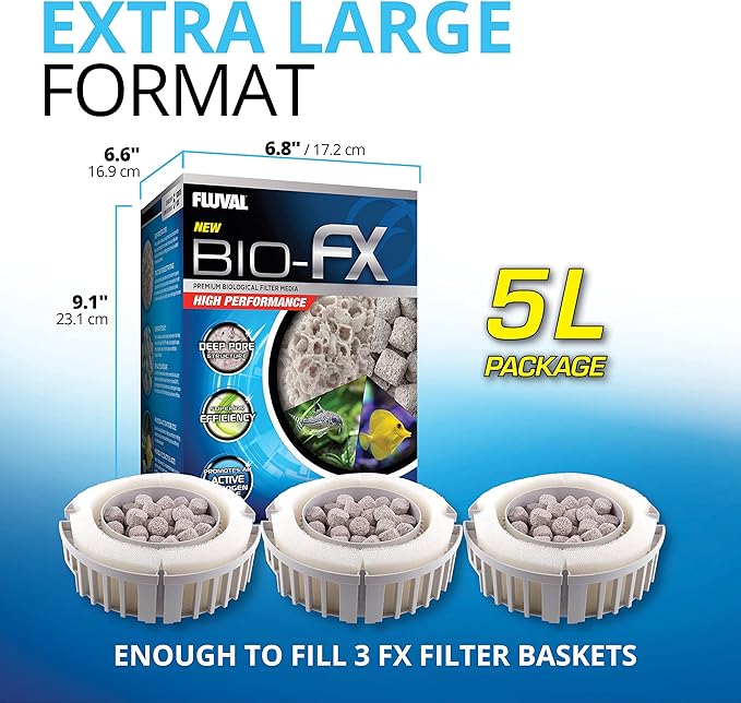 Fluval BIO-FX, Biological Aquarium Filter Media Suitable for Most Aquariums and Filters, 5 Liters (Pack of 2)