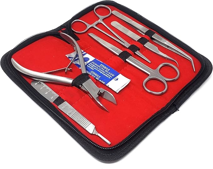 A2ZScilab - Basic Coral Propagation FRAGGING KIT, 16 Pcs Tools for Hard Soft Freshwater Reef, Stainless Steel - Coral Cutter+Knife,Scissors & Foceps for Aquatic Plants,Coral Fragmenting Trim Cleaning