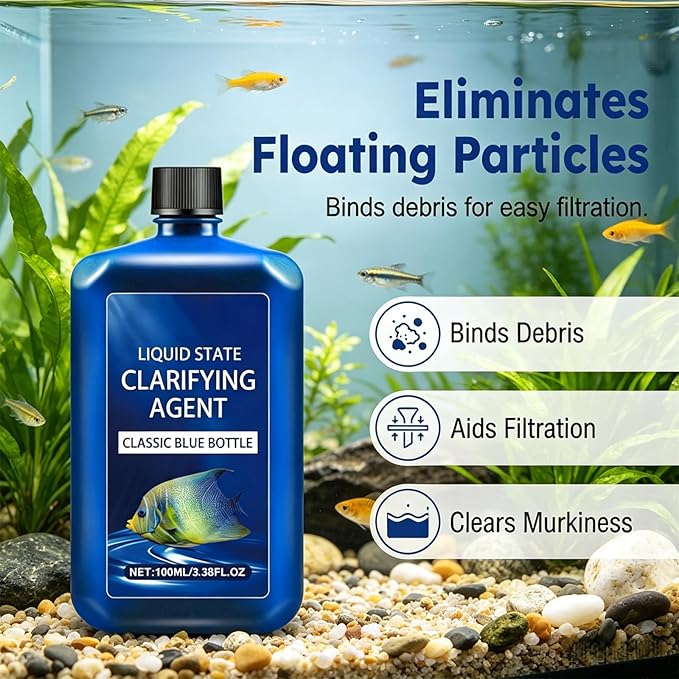 2026 New Fast-Acting Aquarium Water Clarifier,Powerful Freshwater Aquarium Water Purification Clarifier for Freshwater Aquariums & Fish Ponds,Clears Cloudy Water & Maintains Clear Results (2pcs)