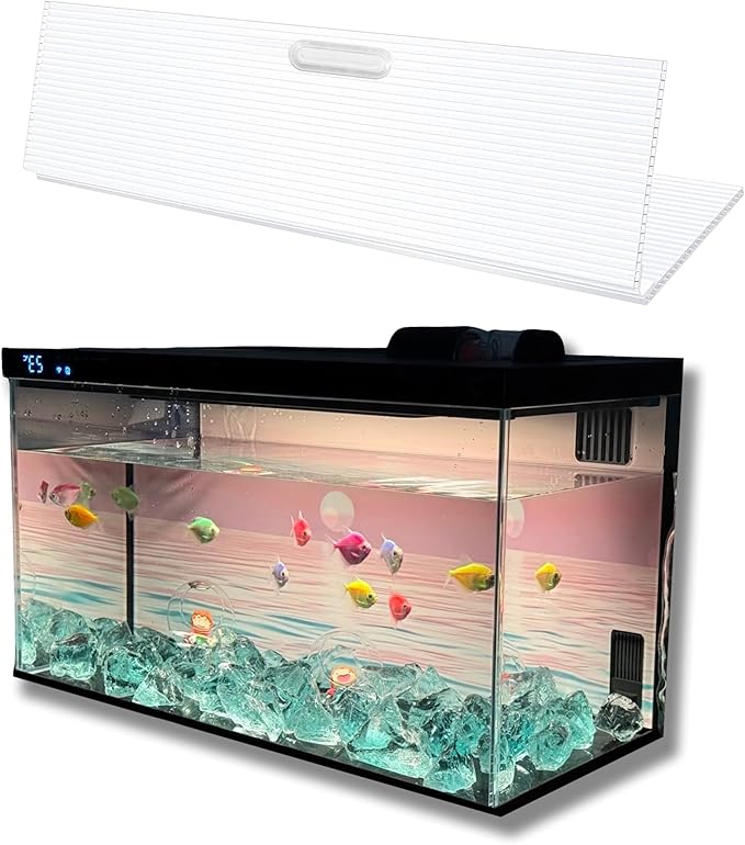 Aquarium Canop Polycarbonate 23.07 x 11.69 x 0.24 for 15/20/29 Gallon Without Center Brace Aquariums Cover Aquarium Lid，Clear