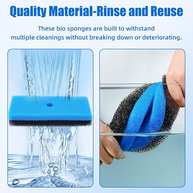 AQUANEAT Replacement Pond Filter Pads Compatible with TotalPond 52231 and 52229 Pond Filter Box Sponge Filter Media Pad for Outdoor Koi Fish (4pcs)