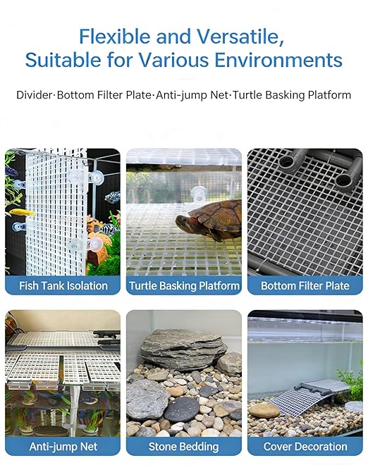 10 Pack Aquarium Lid with Clips, Fish Tank Top Cover Hood, Transparent Fish Tank Lid for Aquariums & Breeder Tanks(Clear,30x15cm)