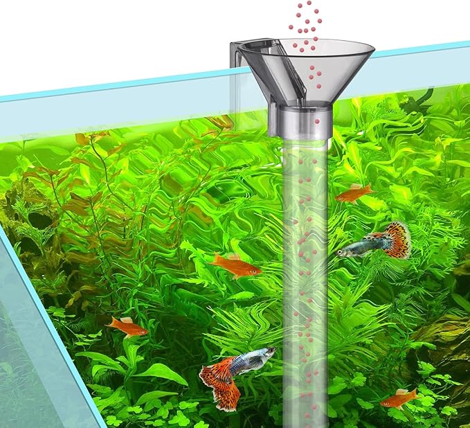 UPETTOOLS Shrimp Feeding Dish Set, Aquarium Fish Feeder Tube Kit Clear Durable Shrimp Feeding Tube with Feeding Ring, Cleaning Brush for Fish Tank
