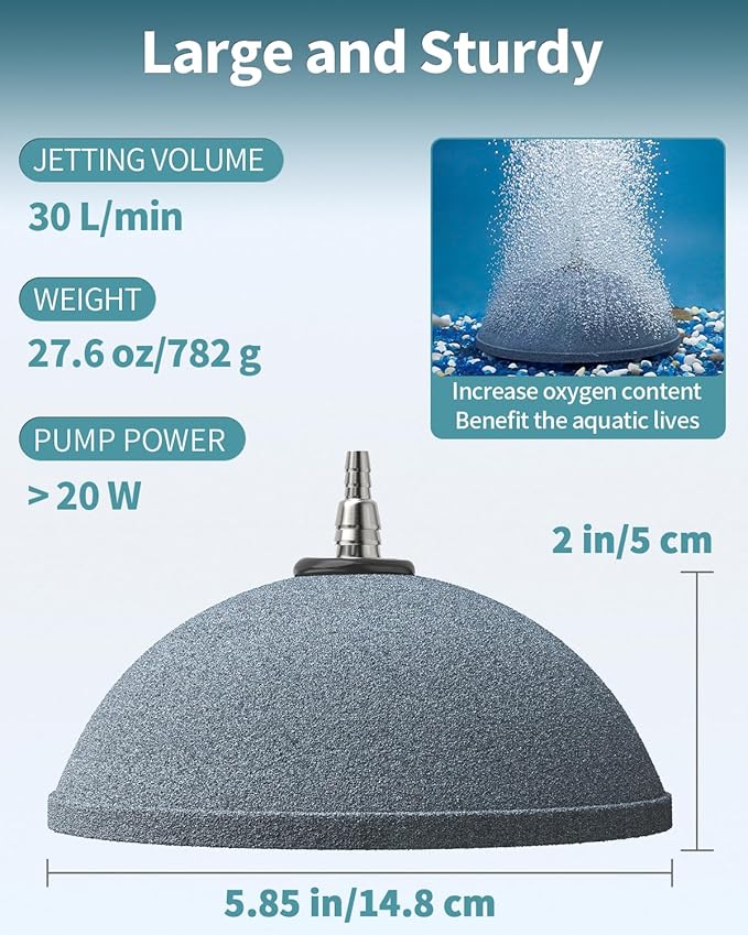 Pawfly Aquarium Air Stone 6 Inch, Fish Tank Bread Air Stone Bubbler Oxygen Diffuser for Large Air Pump Fish Tank Outdoor Garden Pond and DWC System