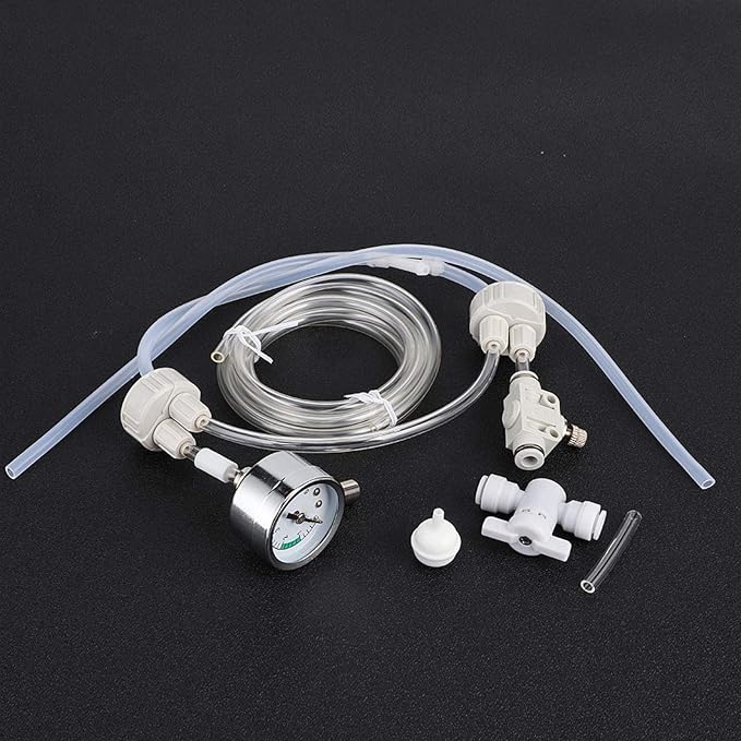 Zerodis Aquarium CO2 Generator, DIY Aquarium Planted CO2 System Kit Tube Valve Guage Bottle for Aquarium Moss Plant