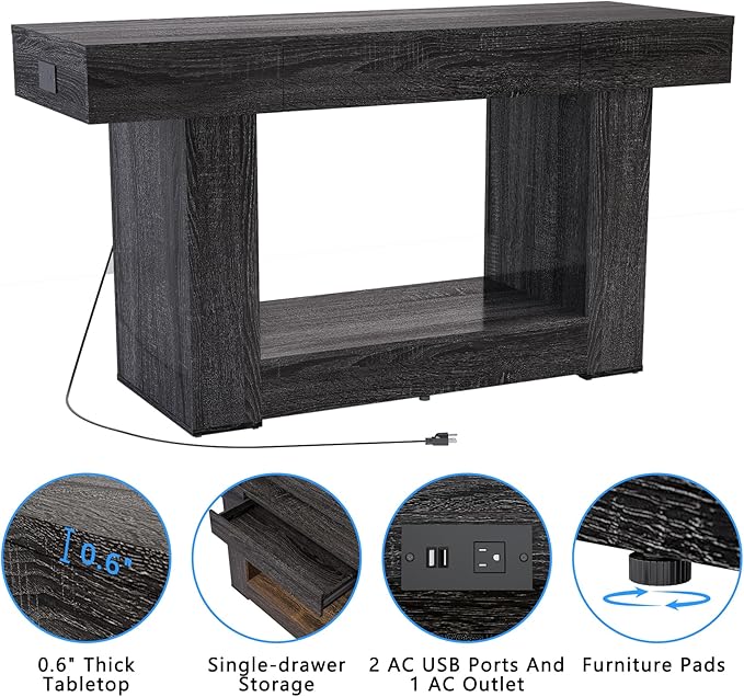 55–75/90 Gallon Aquarium Stand, Heavy Duty Fish Tank Stand for Turtle,Reptile&Amphibians,MDF Board Tabletop with Drawer&Power Outlet,Reinforced Metal Frame Upload 1000LBS Black Wood