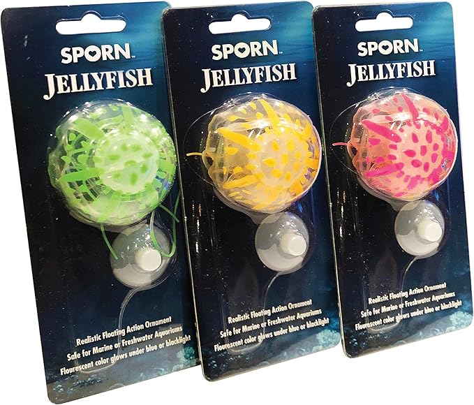 SPORN Aquarium Decoration Jellyfish Orange Small