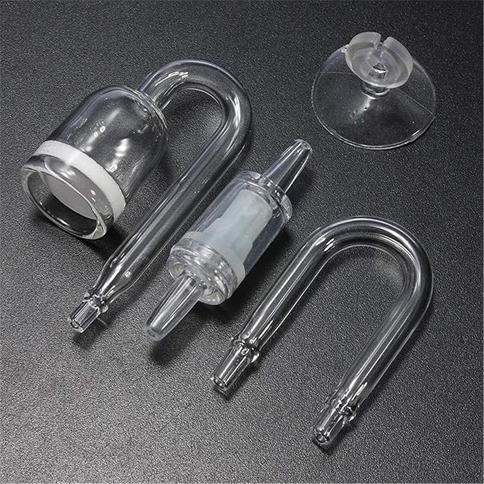Aquarium Co2 System Diffuser Check Valve Set U Shaped Glass Tube Bend Accessory DIY Accessories