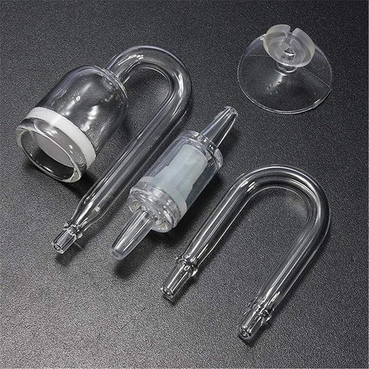 Aquarium Co2 System Diffuser Check Valve Set U Shaped Glass Tube Bend Accessory DIY Accessories
