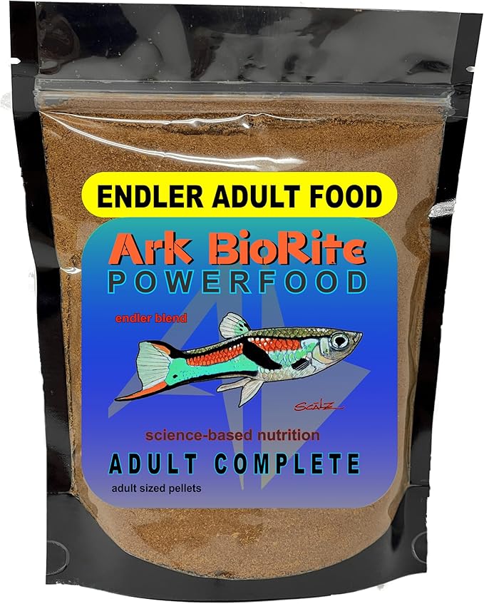 2oz Adult Endler Fish Food, 100% Nutrition powerfood, Color Enhancing, 2 Micro Granule Sizes to Feed Adult Endler, Highly digestible, Fast Absorption