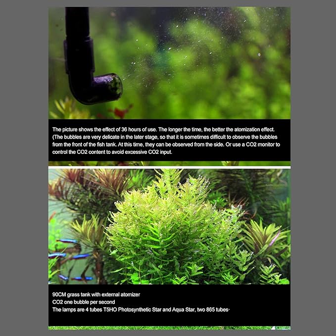 Zerodis Aquarium CO2 Atomizer, Fish Atomizer Outer‑ CO2 Diffuser CO2 Reactor Diffuser Fish Accessory(M1 12/16mm)