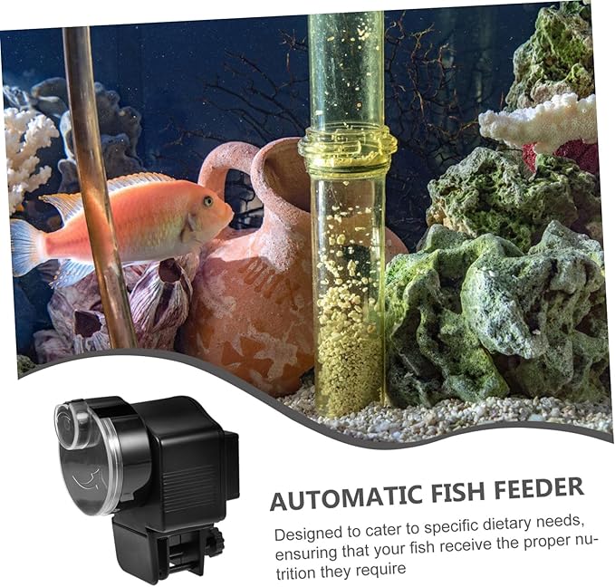 Automatic Fish Feeder for Aquarium Tank Large-Capacity Feeding Tool Fish Food Timer Dispenser Suitable for Vacation and Turtle Feeding