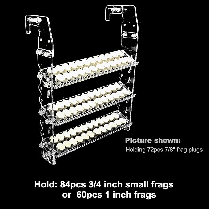 Vertical Frag Rack Holds up to 84 Coral frag Plugs Hang on Back (Large)