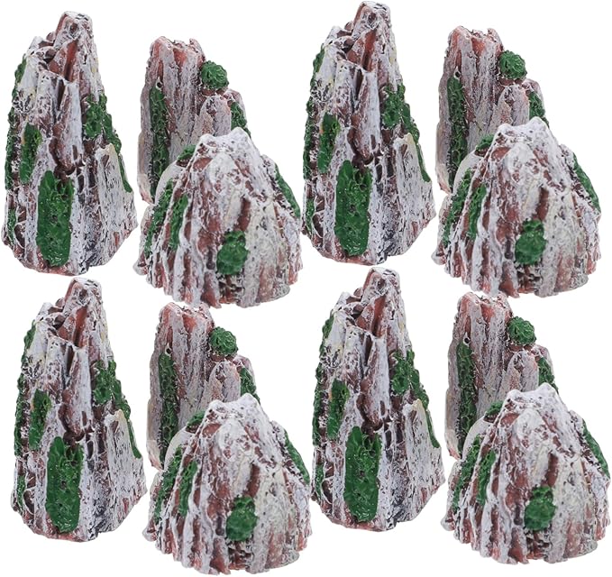Hemoton 12pcs Resin Rockery Landscape Ornaments Miniature Mountain Decor for Aquariums Sand Tables and Indoor Bonsai Layouts Realistic Craftsmanship for Home and Office
