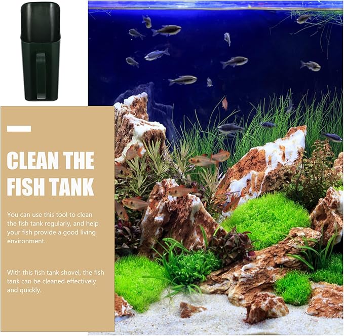 Fish Tank Sand Scooper and Aquarium Gravel Cleaning Shovel Plastic Portable Aquarium Shoveling Tool for Substrate Maintenance