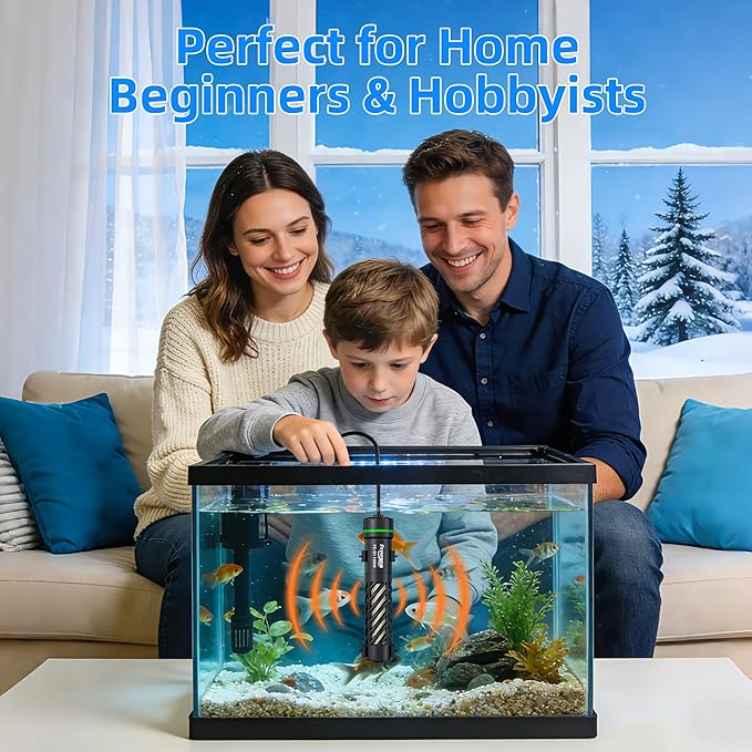 FREESEA Aquarium Heater for Fish Tank: 100W Small Submersible Thermostat with Off-Water Protection & UL Certified Cord for 10-20 Gallon Fish Turtle Tanks Enthusiasts