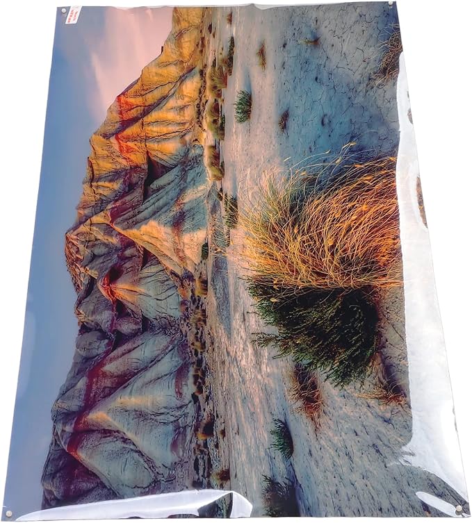 SYH&AQYE Aquarium Background Sticker, Aquarium PVC Poster Mountain Desert Pattern Self Adhesive 3D Decoration Paper (91 * 50cm)