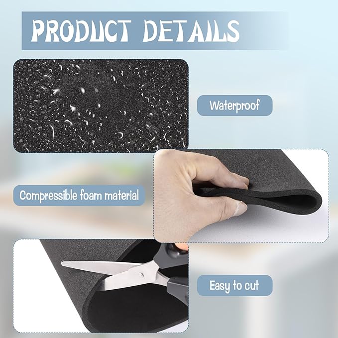 3 Packs 21.7 x 13.8 Inch Aquarium Fish Tank Leveling Mat, 5mm Thick Fish Tank Mat for Shock Absorbing Compressible Nonslip Neoprene Mat Aquarium Bottom Pad, Easy to Cut, Stability