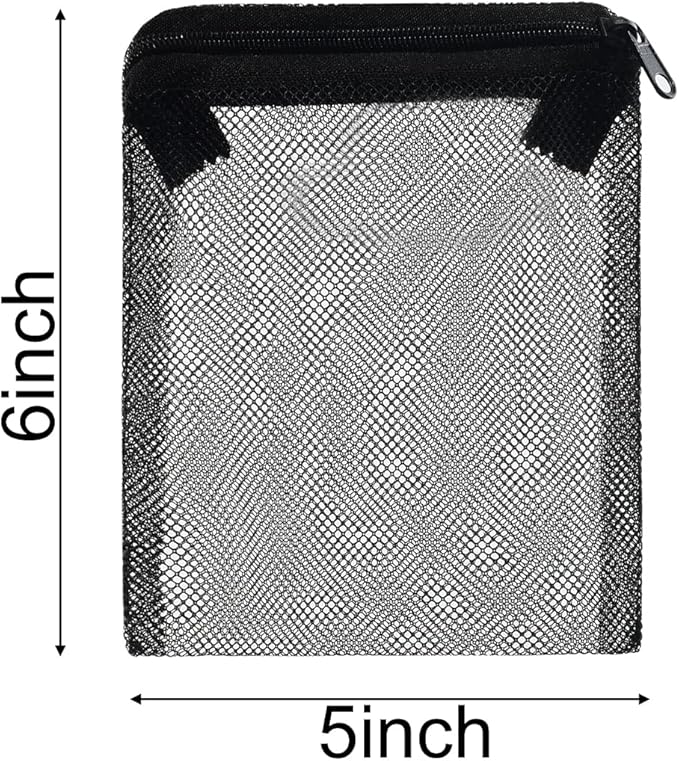 ALEGI 10 pcs Aquarium Filter Media Bags with Zipper, Mesh Reusable Bags for Aquarium Filter Media (6" x 5")