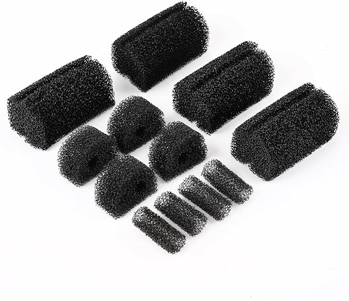 hygger Hang-On Back Aquarium Filter 3.5W Replacement Cartridges 4 Set, Activated Carbon Bio-Cotton for Small Fish Tank, Washable Reusable Filter Media for Odor Removal, Debris Filtration & Fish Safety