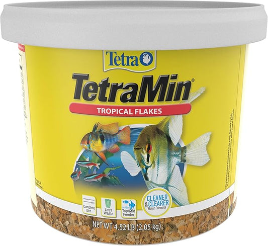 Tetra TetraMin Tropical Flakes 4.52 Pounds, Nutritionally Balanced Diet For Aquarium Fish