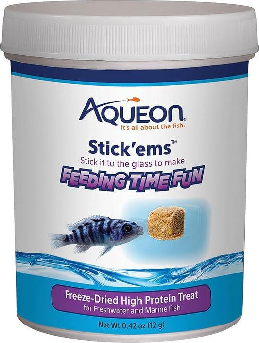Aqueon Stick'ems Freeze-Dried High Protein Pet Fish Treat , 0.42 oz