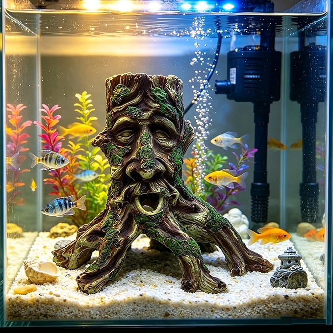 Tfwadmx Large Aquarium Driftwood Decaying Trunk Terrarium Resin Hollow Tree Root Log Ornament Decoration Fish Tank Hideouts Climbing Habitat Accessories for Bearded Dragon Snake Chameleon Reptile